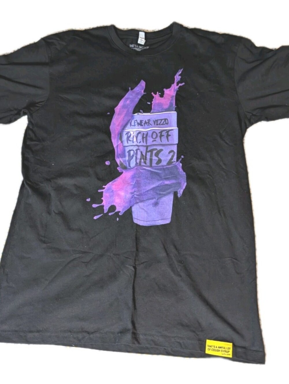 That’s A Awful Lot Of Cough Syrup T-shirt Short Sleeve Men Size Large Black